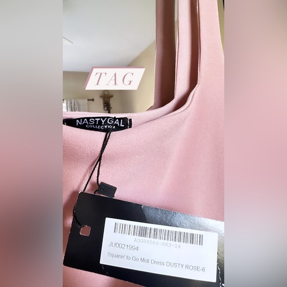 NWT Nasty Gal Squarin to Go Midi Dress - Picture 10 of 10